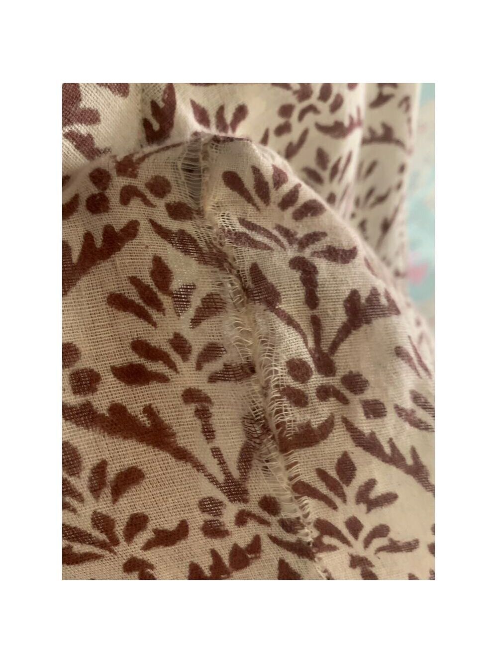 FIGUE 3/4 Sleeve Brown Leaf and Orange Beaded tunic top flaw large - Picture 12 of 15